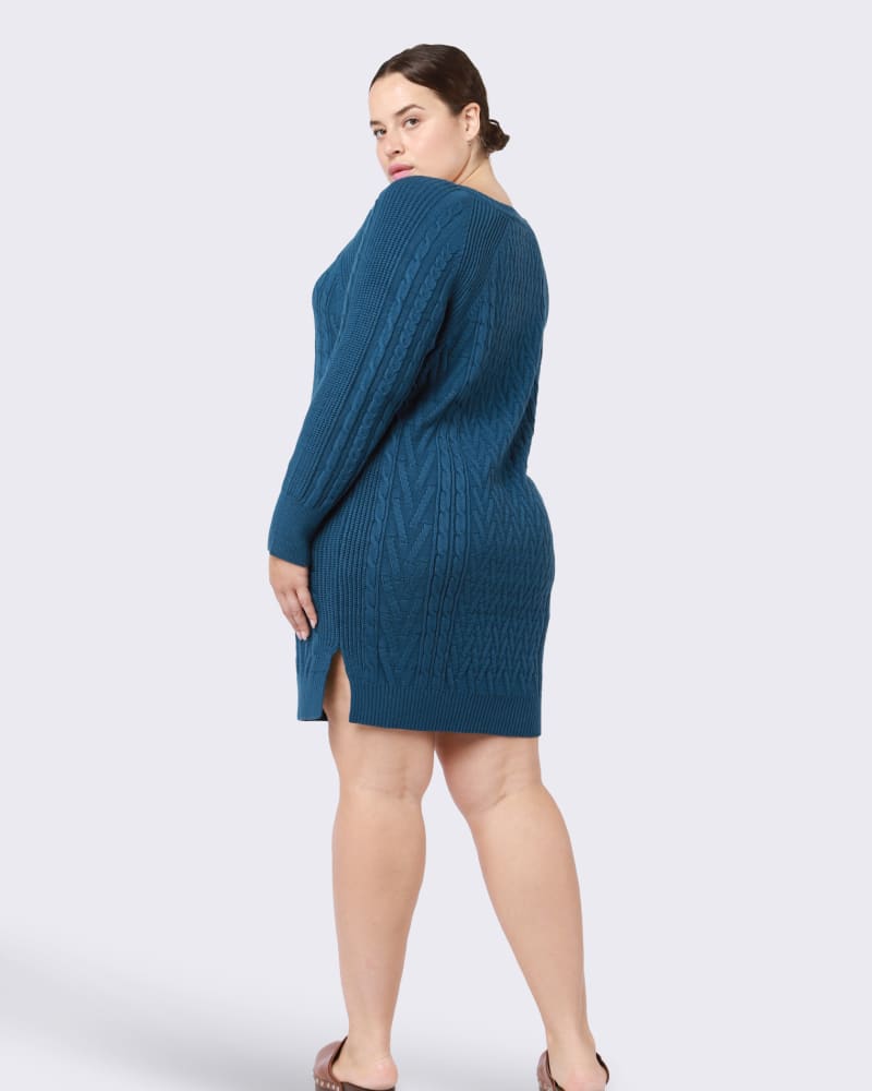 Cable knit sweater dress plus size cheap